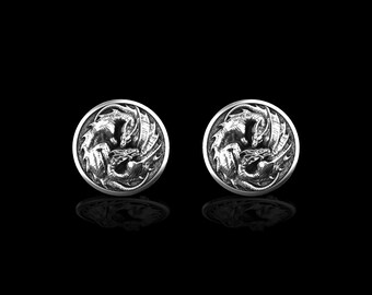 Sterling Silver Dragons Men's Cufflinks, Groom Wedding Gift, Double Dragos Cufflinks, Men Suit Accessories, Tuxedo Items, Men Fashion Item