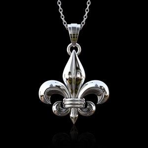 Colgante de flor de lis de plata de ley 925, encanto de flor de lis, símbolo de flor francesa, collar de rosa para hombre, regalo de San Valentín, solo colgante