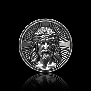 Sterling Silver Jesus Lape Pin, Christ Jesus, Christian Men Brooch, Christ Jesus Badge, Jesus Mens Gift, Religious, Gift For Godfather