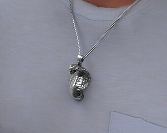 PRAYMOS Collana A Serpente In Argento Sterling 925, Ciondolo A Forma Di