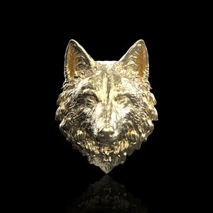 Bronze Calm Wolf Lapel Pin Men, Brooch For Suit Wolf Jewelry, Viking Nordic Wolf, Wolf Pin&#39;s Brooch, Gift For Him, Mens Suit Accessories