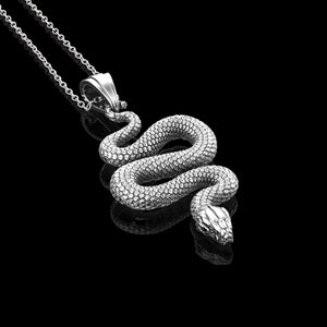 Sterling Silver Snake Pendant Gothic Necklace, Serpent Jewelry Necklace, Mens Silver Necklace, Animal Lover Necklace, Pendant Only