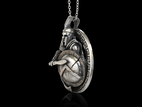 Spartan Shield Necklace Unisex Spartan Necklace Spartan 