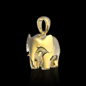 18K Gold Plated Cute Elephant Necklace, Elephant pendant, Animal Necklace, Gift for mom, Gift for Friend, Wedding Gift, Elephant Charm