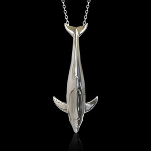Sterling Silver Dolphin Charm Solid Pendant Necklace, Sea Animal Jewelry, Scuba Diver Jewelry, Best Beach Items, Ocean Necklace,Pendant Only