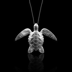 Sterling Silver Sea Turtle Necklace, Sealife Pendant, Sea Turtle Pendant, Ocean Turtle Charm, Honu Hawaiian Turtle Necklace, Pendant Only