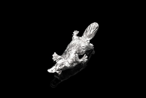 Steling Silver Solid Platypus Necklace Pendant Platypus Charm - Main Image