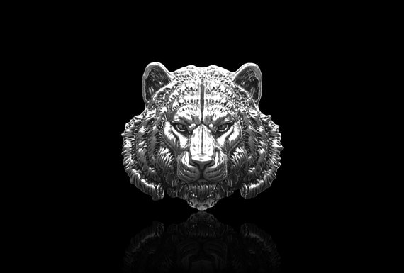 Buy Sterling Silver Calm Tiger Lapel Pin Men, Brooch for