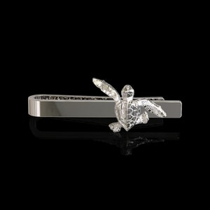 Sterling Silver Sea Turtle Hatchling Tie Clip, Sealife Tie Bar, Baby Hatchling Tie Clip, Men&#39;s Jewelry, Suit Accessories, Gift For Him