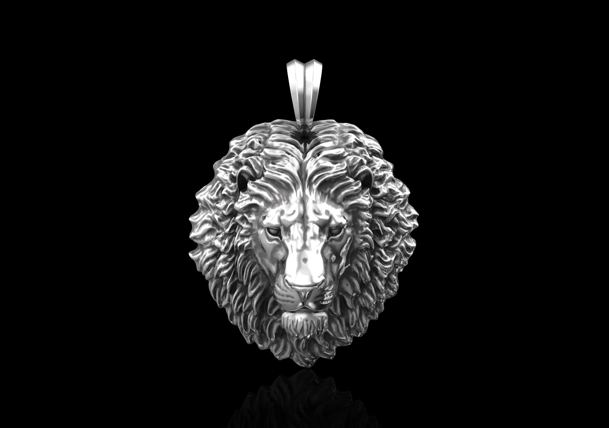 Large Size Silver Lion Necklace Pendant Lion King Jewelry Etsy
