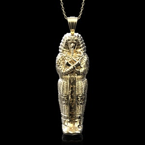 Bronze Egyptian King Tutankhamun Pendant. Pharaoh Sarcophagus Mummy Necklace, Pharaoh Ancient Egpyt, Pharaoh Men Jewelry, Pendant Only