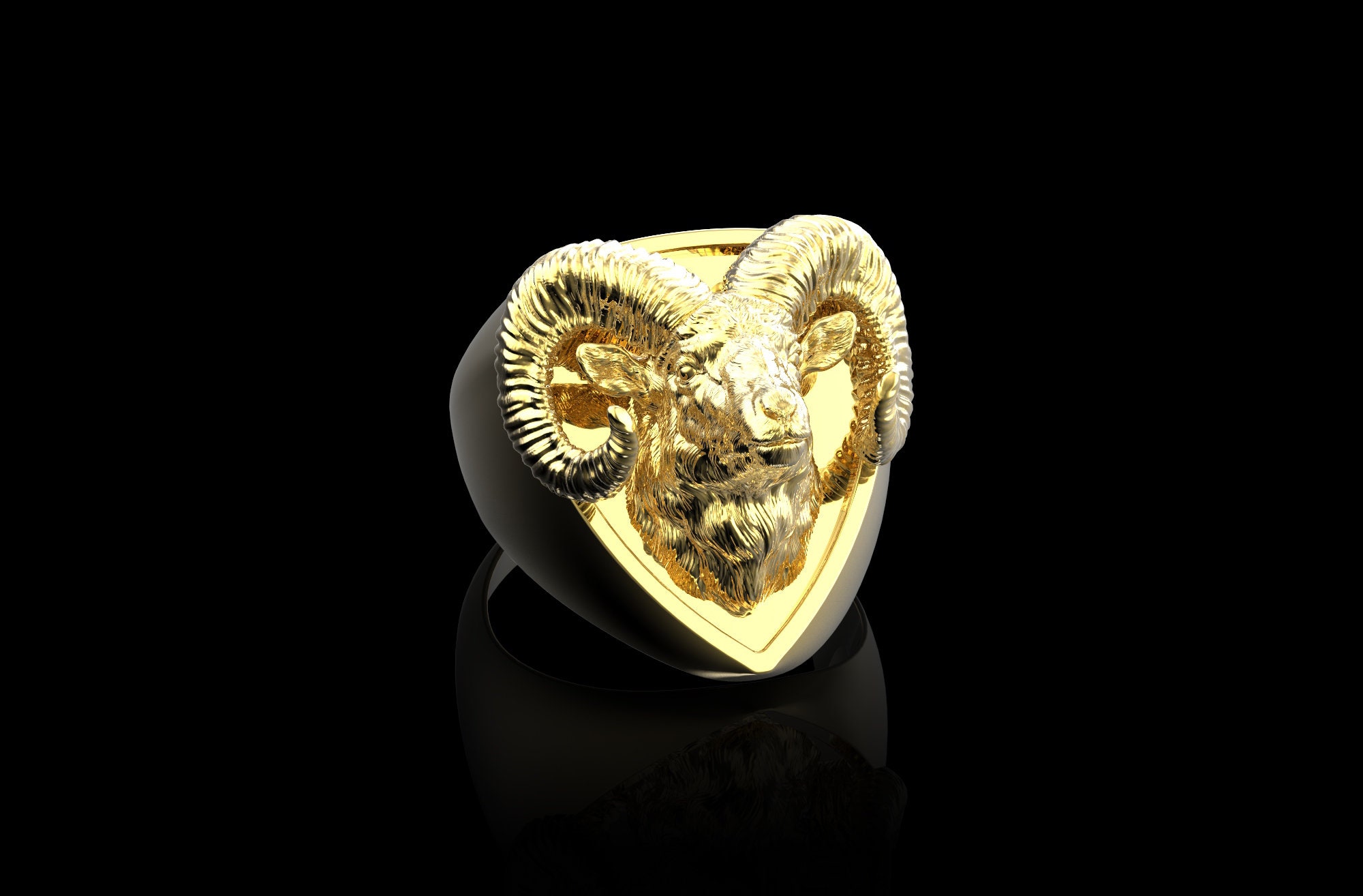 Sheep Head 925 Silver Ring - Sheep Horn Silver Ring - Sheep