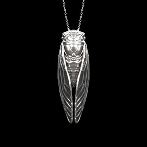 Sterling  Silver Cicada Necklace Pendant, Cicada Jewelry, Bug Jewelry, Insect Jewelry, Cicada Necklace, Entomology Jewelry, Pendant Only