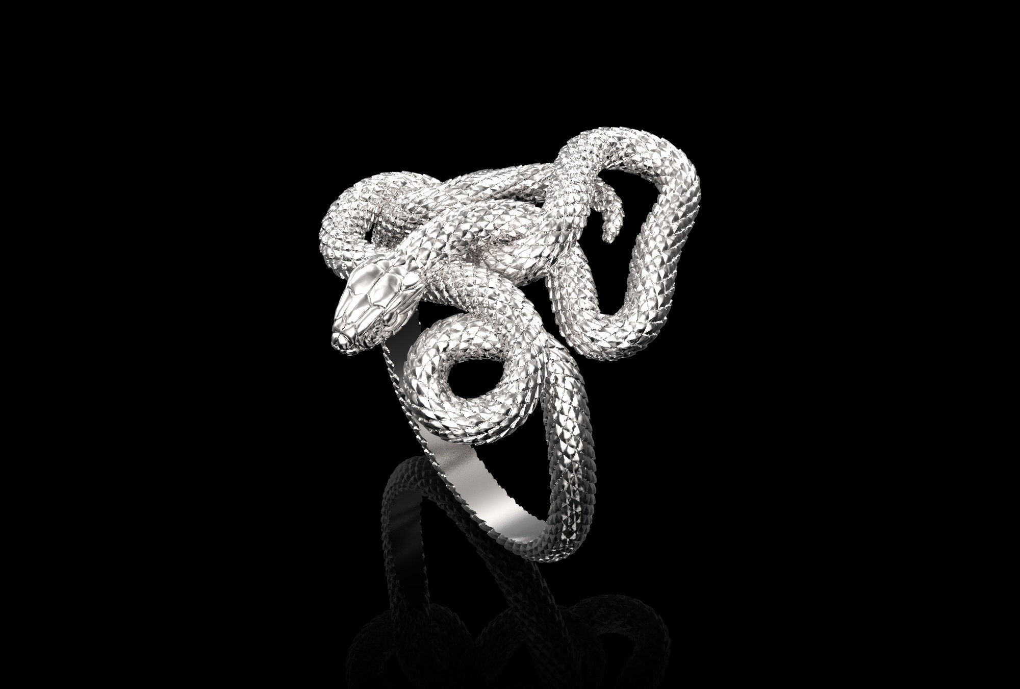 Sterling Silver Snake Ring, Ancient Mythological Symbols Sterling Silver Snake Ring, Ancient Mythological Symbols