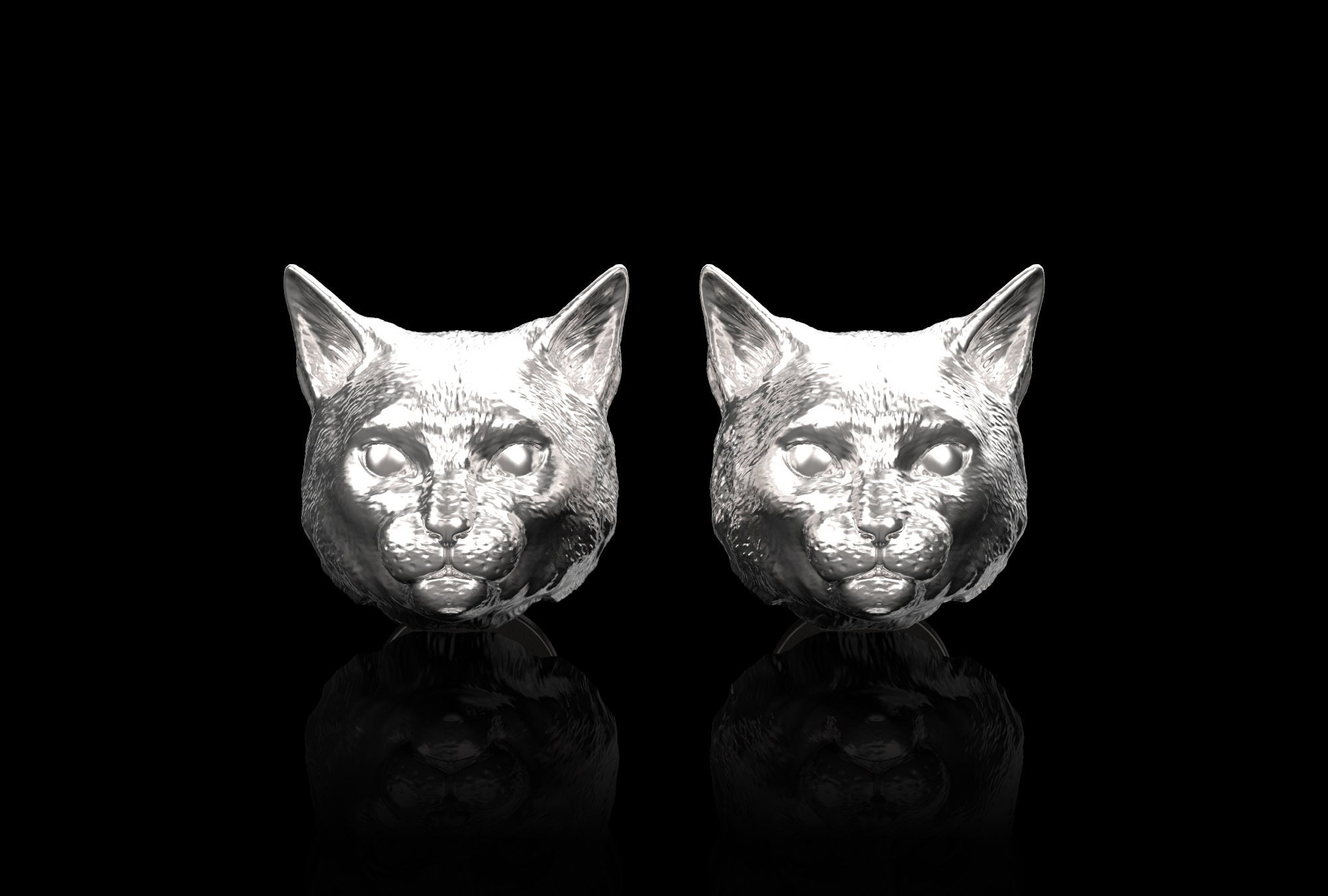 LINDENMANN Gemelli in argento rodiato e satinato, con occhio di gatto