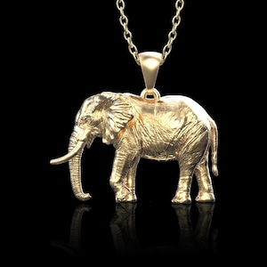 Bronze Elephant Walk Pendant, Elephant Necklace, Elephant Jewelry Charm, Animal Totem Jewelry, Dainty Elephant Jewelry, Pendant Only