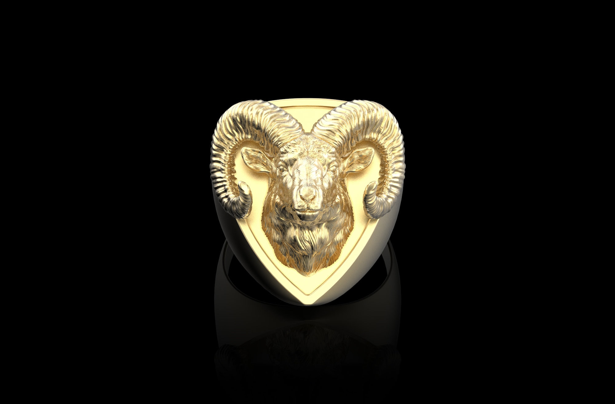 Ram Rng Bronze Big Horned Ram Ring, Animal Ring for Men, Goat Ring, Baphomet ...