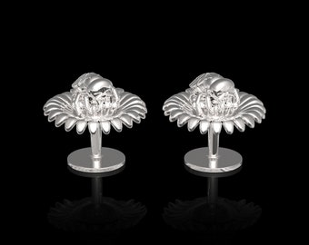 Sterlingzilveren manchetknopen honingbij, hommel sieraden voor mannen, cadeau voor hem, cadeau voor papa, huwelijkscadeau, smokingaccessoires, herensieraden