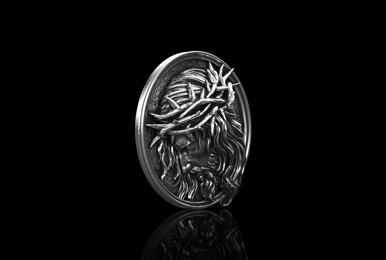 Sterling Silver Jesus Lape Pin, Christ Jesus, Christian Men Brooch ...