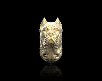 Pin de solapa de bronce con cabeza de Cane Corso, broche para hombre, joyería para mascotas, regalo para él, regalo para amantes de los perros, accesorios para trajes, joyería para hombre