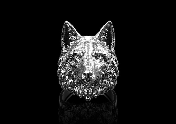 Rockyu] Anello da uomo in argento a nove code con volpe elegante in acciaio