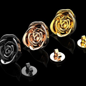 Brass Of Various Colors Rose Flower Lapel Pins, Rose Brooch, Wedding Lapel Pin Flower, Groomsmen Wedding Lapel Pin, Suit Accessories for Men