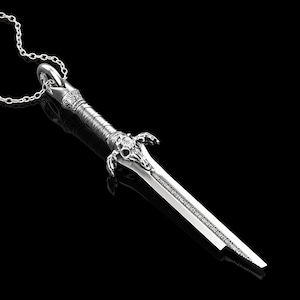 Sterling Silver Conan The Barbarian Father&#39;s Broken Sword Pendant, Atlantean Sword Pendant, Conan the Barbarian Arnold Cosplay, Pendant Only