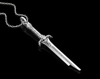 Ciondolo in argento sterling con la spada spezzata del padre di Conan il barbaro, ciondolo con la spada di Atlantide, cosplay di Arnold di Conan il barbaro, solo ciondolo