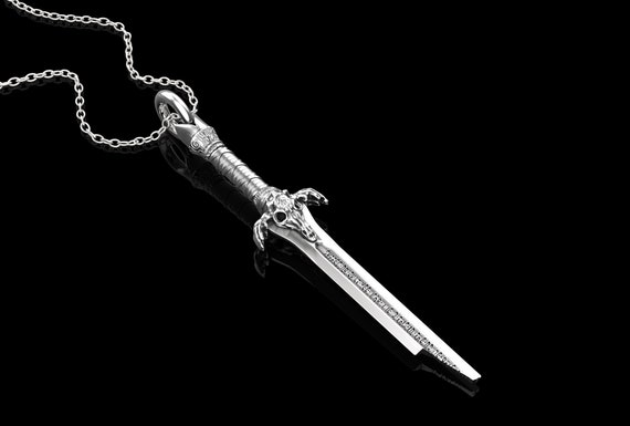 Sterling Silver Conan The Barbarian Father's Broken Sword Pendant, Atlantean Sword Pendant, Conan the Barbarian Arnold Cosplay, Pendant Only