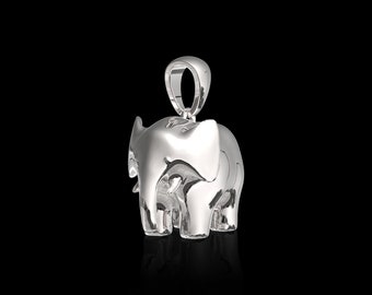 Sterling Silver Cute Elephant Necklace, Elephant pendant, Animal Necklace, Gift for mom, Gift for Friend, Wedding Gift, Pendant Only