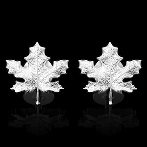 Glanz Sterling Silber Ahornblatt Manschettenknöpfe, Bräutigam Blatt Manschettenknöpfe, Bräutigam Hochzeitsgeschenke, Anzug Zubehör, Geschenk Valentinstag, Geschenk für Ihn
