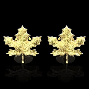 18K Vergoldetes Ahornblatt-Manschettenknöpfe, Bräutigam Blatt-Manschettenknöpfe, Bräutigam Hochzeitsgeschenke, Anzugzubehör, Geschenk zum Valentinstag, Geschenk für Ihn
