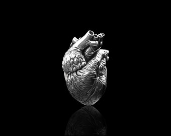 Steling Silver Anatomical Heart Lapel Pin Human Heart Brooch Medical and Anatomy Pins for Doctors and Nurses Hospital Pins Suit Accessories