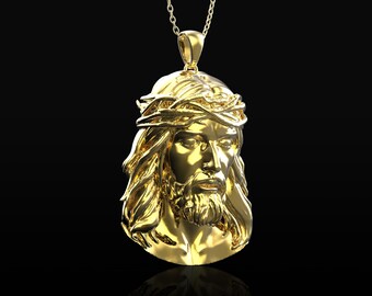 14K Jesus Head イエス・キリスト ペンダント ゴールドペンダント イエスピース | イエスペンダント | ゴールドイエスペンダント