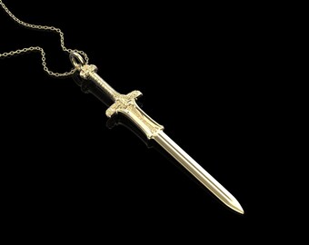 Ciondolo in bronzo polacco raffigurante la spada di Conan il Barbaro, ciondolo con spada di Atlantide, cosplay hardcore di Arnold Conan il Barbaro, solo ciondolo