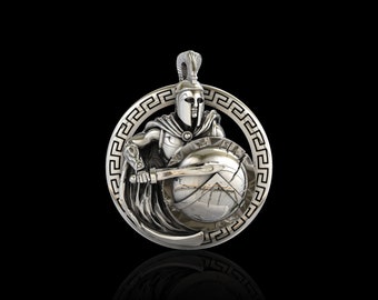 Sterling Silver Spartan Warrior Lapel Pins Warrior Mens Brooch Ancient Greek Solider Badge Leonidas Jewelry Suit Accessories Men's Jewelry