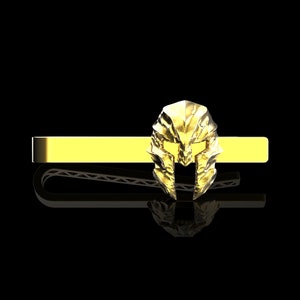 Gelbgold überzogene Spartan Krawattenklammer, Spartan Helm Krawattenklammer, Griechisch Helm, 300 Spartan, Leonidas König, Papa Geschenk, Vater Geschenk, Krawattenklammer für Herren
