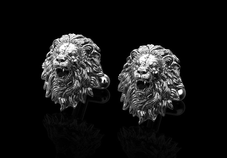 Lion Cufflinks Silver Lion Cufflinks Sterling Silver Lion Etsy