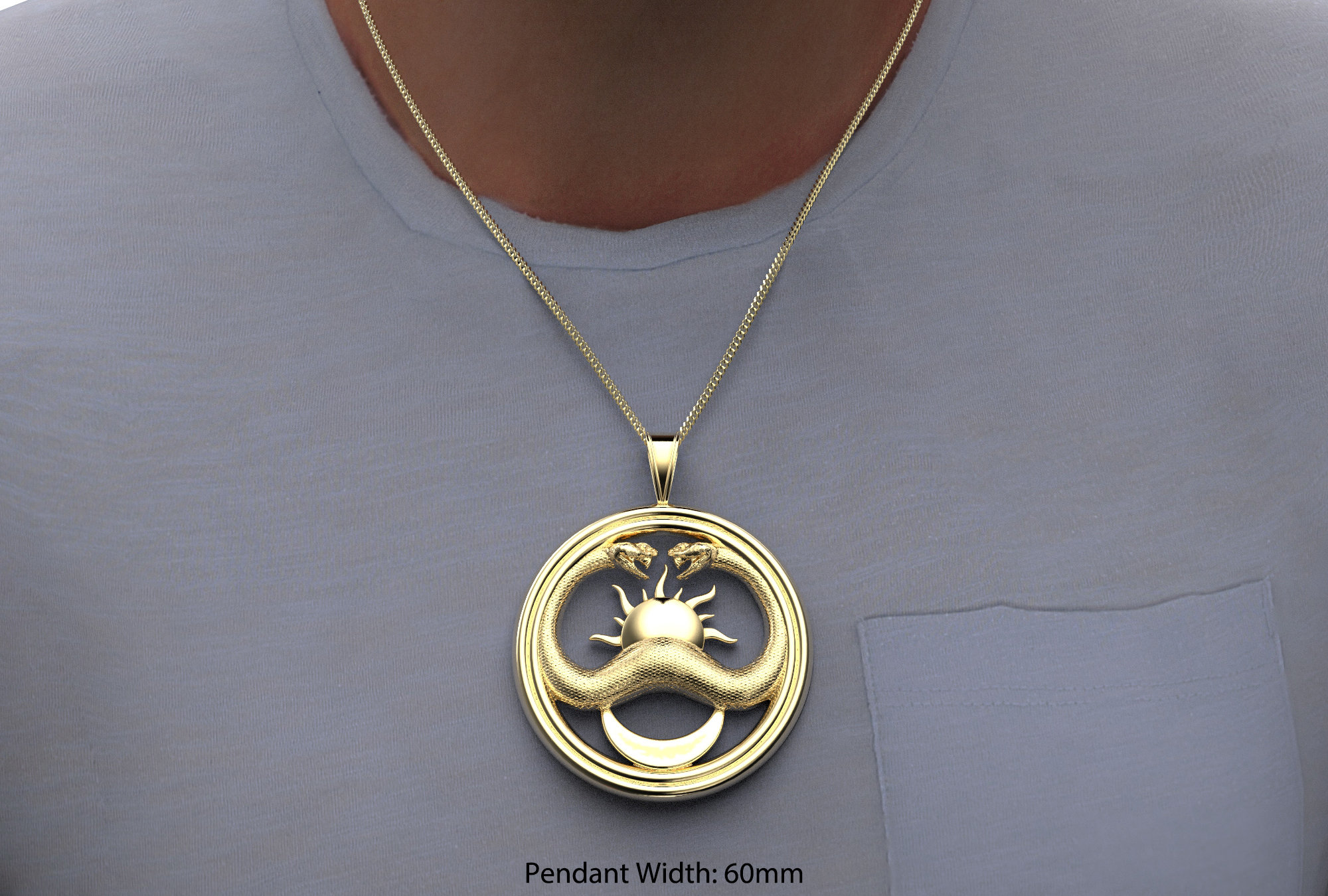 DonDon Collana da uomo in caucciù da 50 cm con ciondolo a forma di serpente in acciaio inox, in sacchetto, Plastica, Zirconia cubica