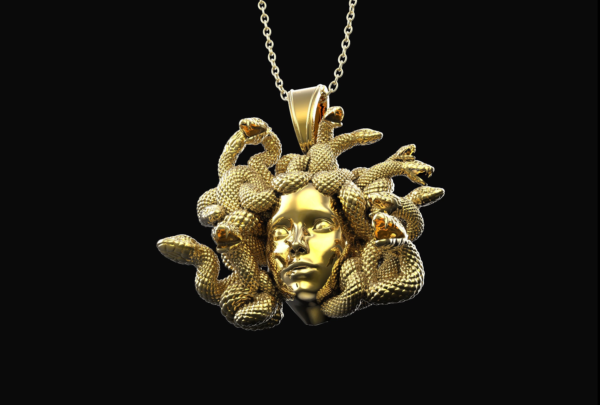 18k gold medusa pendant deals