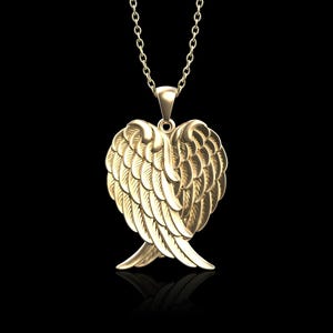 Bronze Angel Wings Pendant, Angel Wing Necklace, Religious Angel Wings Charm, Guardian Angel Wing Silver Men Jewelry, Pendant Only