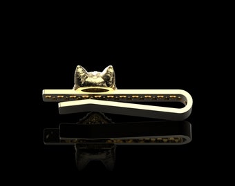 Dreamtimes Fermacravatta Uomo A Testa Di Lupo Vichingo - Accessorio In Acciaio Inossidabile - Gioiello Gotico Nordico - Regalo Uomo