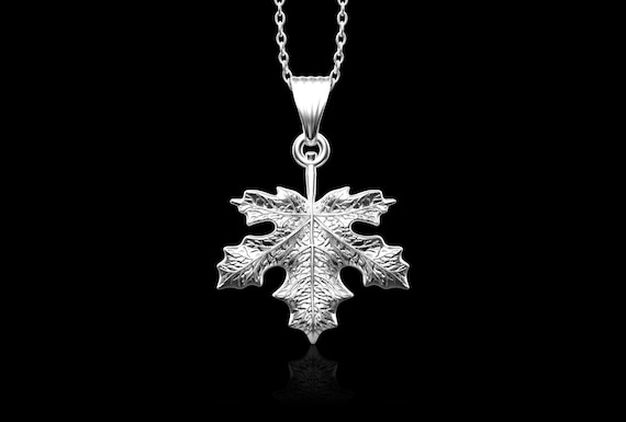 Maple Leaf Charm Necklace Sterling Silver - Includes Chain Maple Leaf Charm Necklace Sterling Silver - Includes Chain
