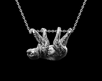 Faultier Anhänger, Sterling Silber Faultier Anhänger, Faultier Schmuck, Geschenk für Tierliebhaber, Sterling Silber Faultier Charm, Anhänger