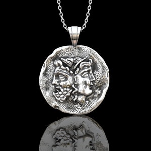 Personalized Sterling Silver Greek Ancient Janus Coin Pendnat, Greek Coin Pendant, Athena Roman Coin Pendant, Gift For Him Her, Pendant Only
