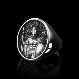 Sterling Silver Spartan Warrior Ring, Warrior Mens Ring, Greek Spartan Ring, Leonidas Jewelry, Mens Jewelry, Gift For Him, Best Gift Idea