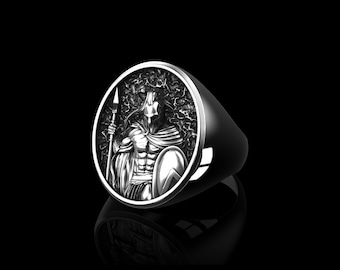Sterling Silver Spartan Warrior Ring, Warrior Mens Ring, Greek Spartan Ring, Leonidas Jewelry, Mens Jewelry, Gift For Him, Best Gift Idea