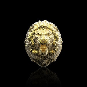 18K Gold Plated Angry Lion Lapel Pin, Lion King Men&#39;s Jewelry, Animal Brooch, Zodiac Lion Men Badge, Suit Accessories, Lion Lover Gift