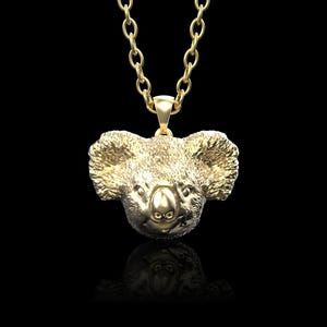 Bronze Koala Head Pendant, Koala Necklace, Australia Native Animal Jewelry, Gift for Him, Brithday Gift, Holiday Gift, Pendant Only