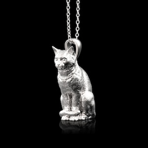 Sterling Silver Cat Pendant, Cat Lover Gifts, Pet Jewelry, Animal Necklace, Gift For Him Her, Birthday Gifts, Cat Jewelry, Pendant Only
